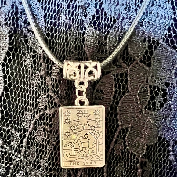 Tarot Card “The Star” Pendant Necklace with Star Charm at back of neck - Picture 5 of 15